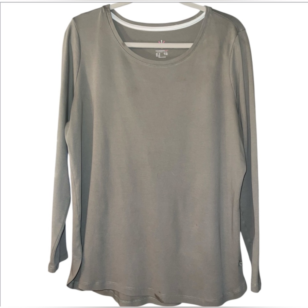 Live! Isaac Mizrahi Live! Essentials Pima Cotton Curved Hem Tunic. Size 1X.